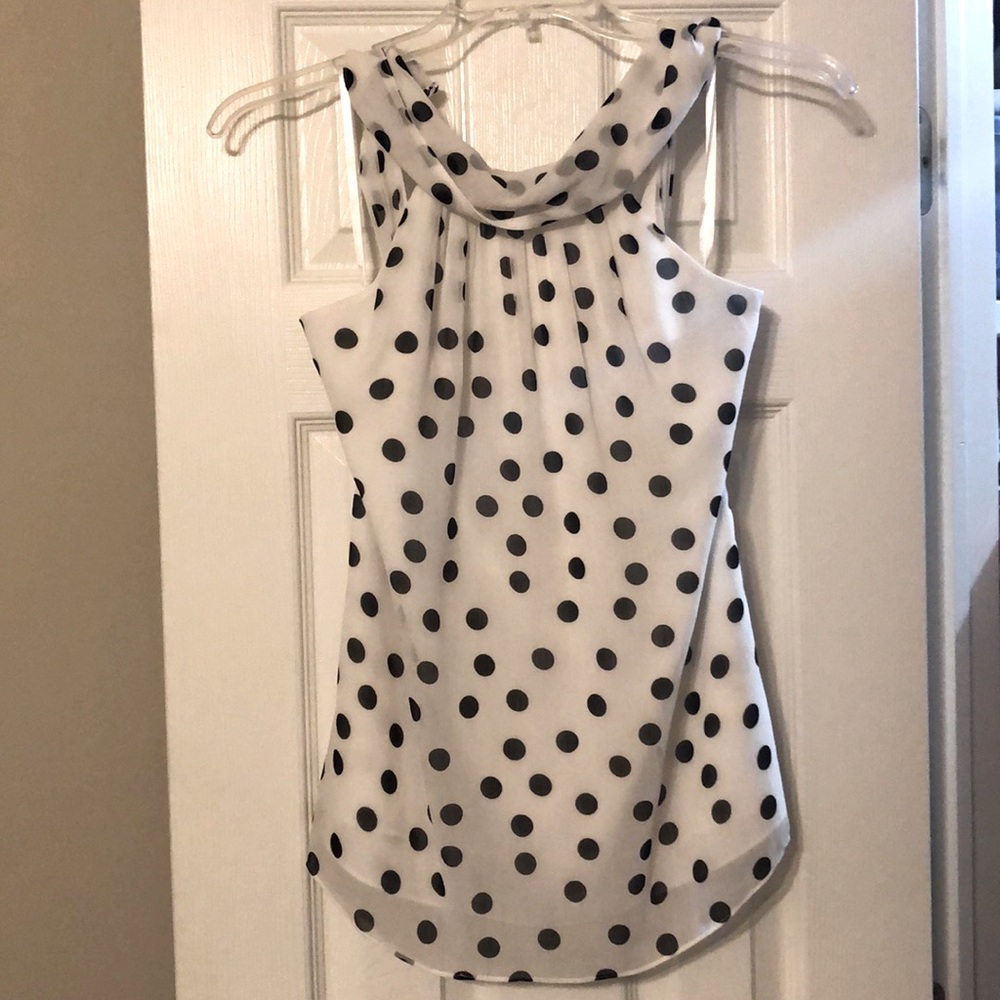 White House black market polka dot halter top